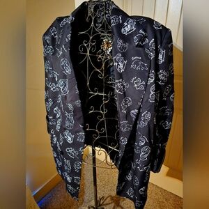LALA Zodiac Chic Black Blazer with White Sketches